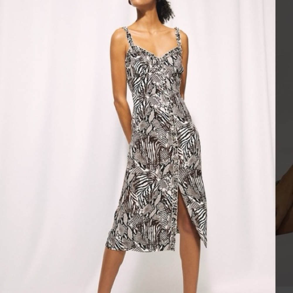 Aritzia Wilfred Heartthrob Dress in Giselle/Black Animal Print